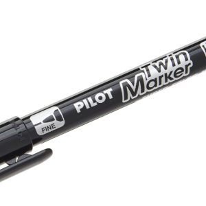 Marqueur permanent PILOT Twin Marker Noir (à l'unité) 24077