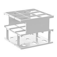 Portoir demi-rack pour 3 x 3 tubes Ø 30 mm (50ml) BLANC (à l'unité)